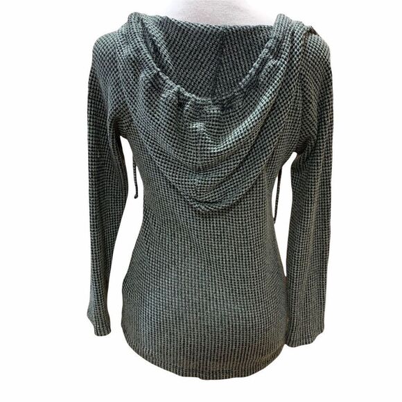 1804 Coin | Anthropologie Waffle Knit Hoodie Drawstring - Picture 5 of 8